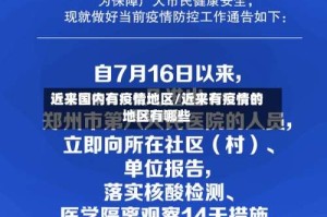 近来国内有疫情地区/近来有疫情的地区有哪些