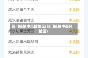 荆门疫情中风险地区(荆门疫情中高风险区)
