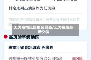 无为疫情风险地区最新/无为疫情最新文件