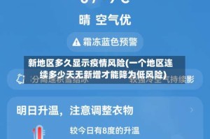 新地区多久显示疫情风险(一个地区连续多少天无新增才能降为低风险)
