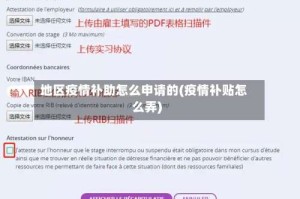 地区疫情补助怎么申请的(疫情补贴怎么弄)