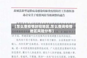 【怎么查疫情封控地区,怎么查询疫情地区风险分布】