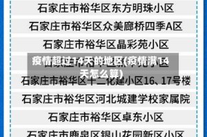 疫情超过14天的地区(疫情满14天怎么算)