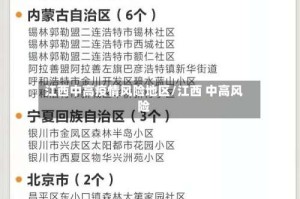 江西中高疫情风险地区/江西 中高风险