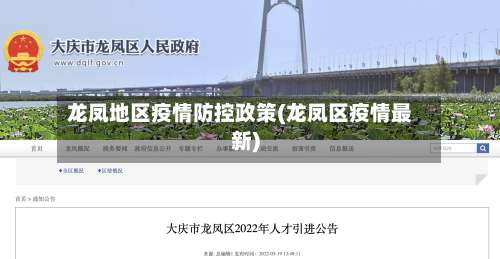 龙凤地区疫情防控政策(龙凤区疫情最新)-第3张图片