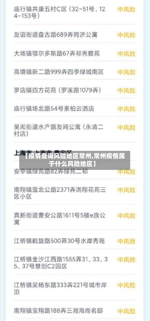 【疫情查询风险地区常州,常州疫情属于什么风险地区】-第1张图片