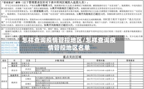 怎样查询疫情管控地区/怎样查询疫情管控地区名单-第2张图片