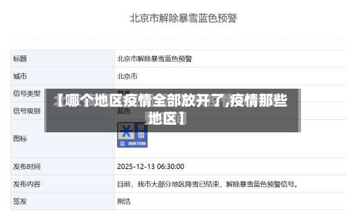 【哪个地区疫情全部放开了,疫情那些地区】-第1张图片